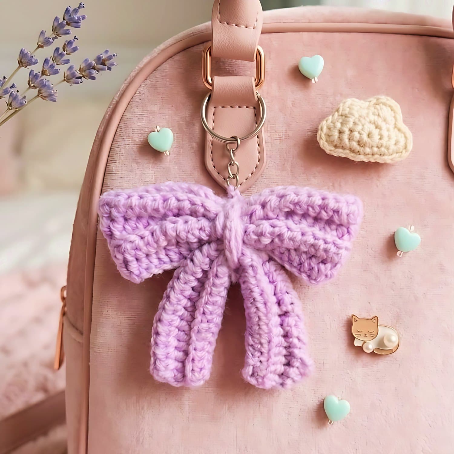 Lilac Bow Keychain