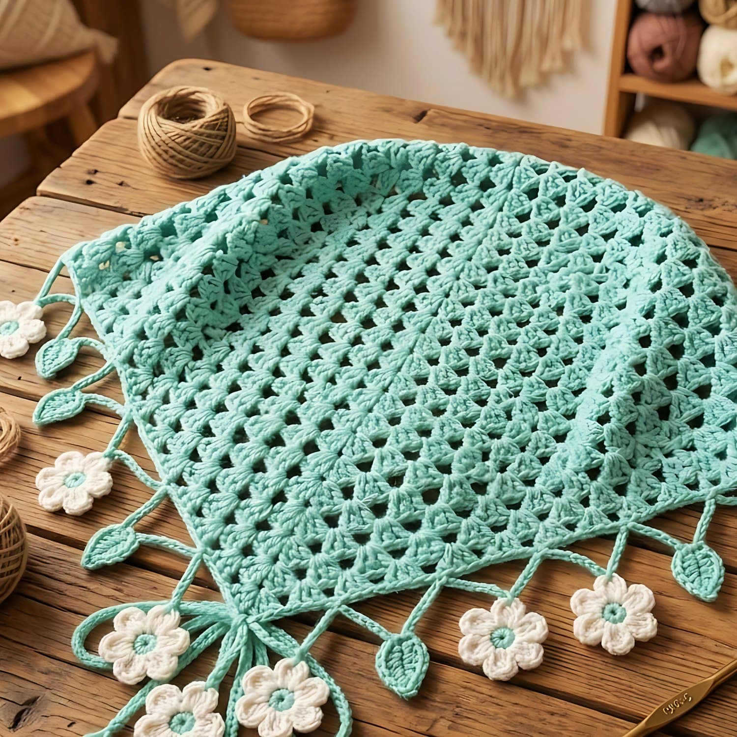 Mint Crochet Bandana — photo 2