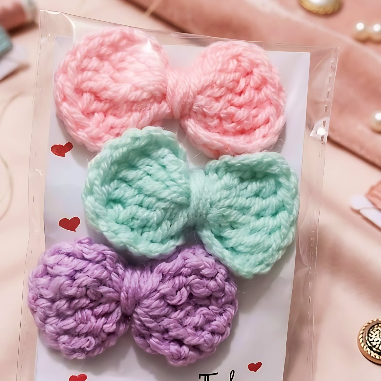 Crochet Bow Set of 3