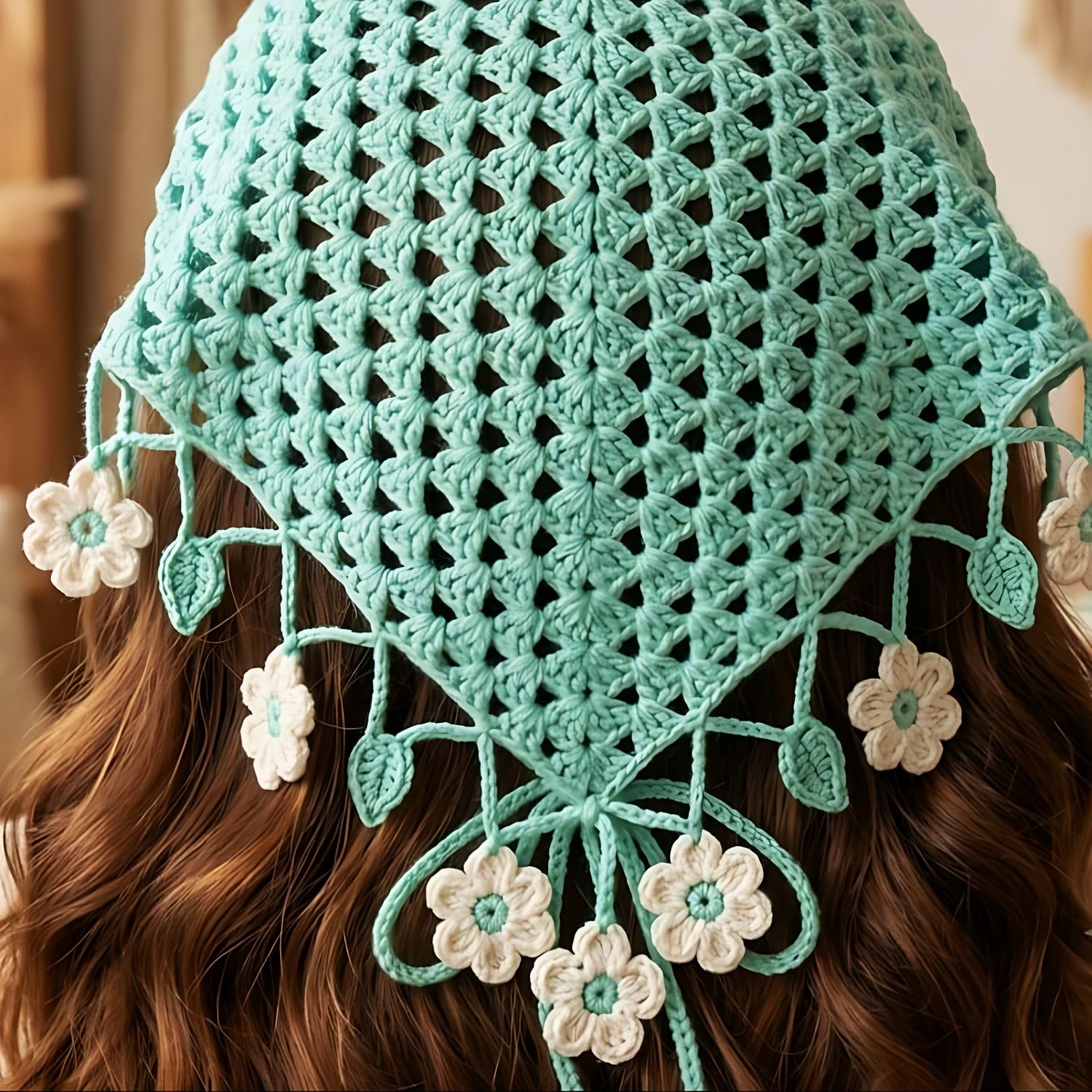 Mint Crochet Bandana