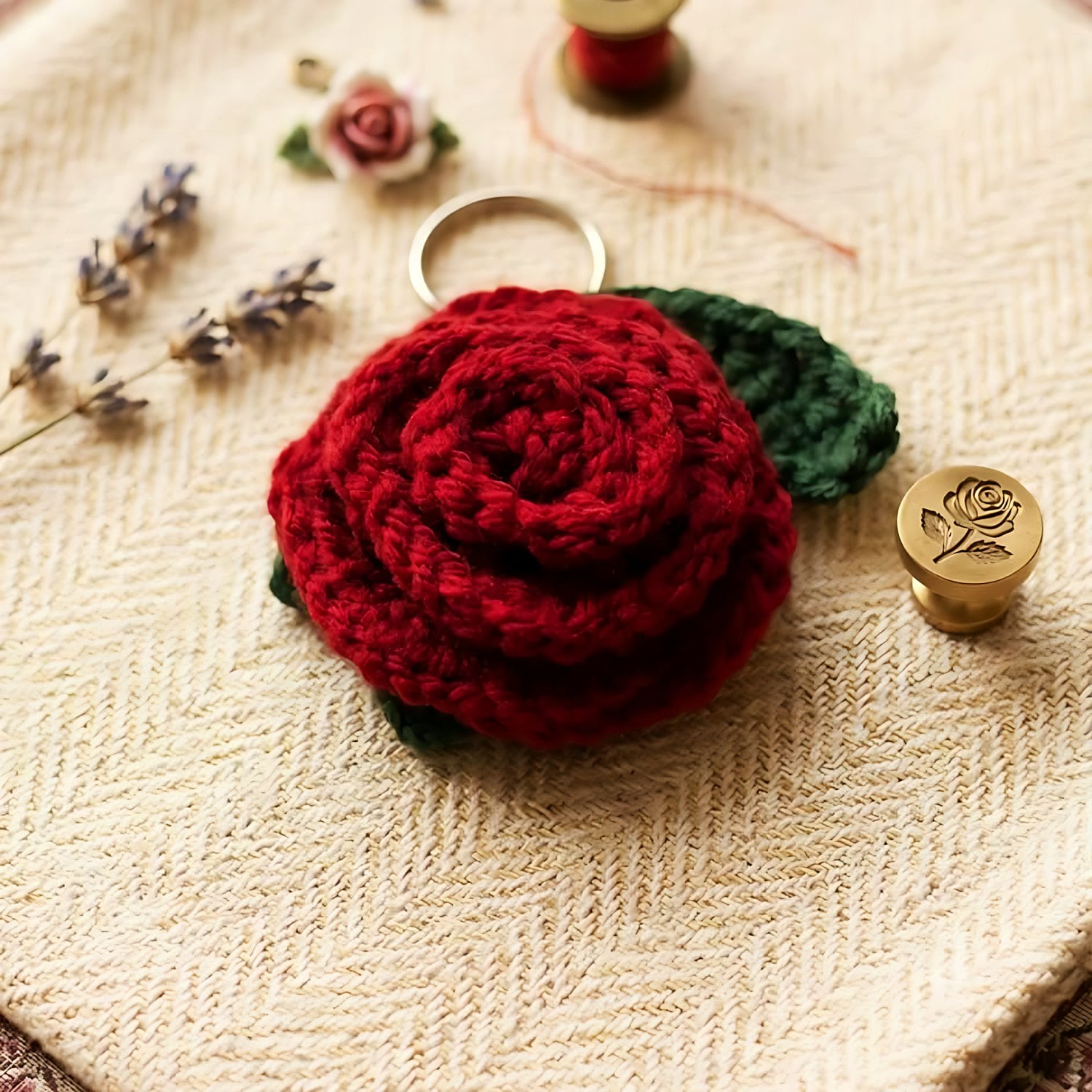 Red Rose Keychain